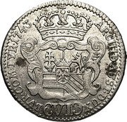 Austria 6 Kreuzer Maria Theresia Hall 1743 KM# 1704 ARCHID AUST DUX BVR COM TYR VI coin reverse Austria 6 Kreuzer Maria Theresia Hall 1743 KM# 1704 ARCHID AUST DUX BVR COM TYR VI coin reverse