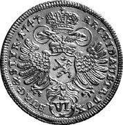 Austria 6 Kreuzer Maria Theresia Graz 1747 KM# 1753 ARCHID AUST DUX BURG&STYR coin reverse Austria 6 Kreuzer Maria Theresia Graz 1747 KM# 1753 ARCHID AUST DUX BURG&STYR coin reverse