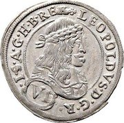 Austria 6 Kreuzer (Leopold I Graz) KM# 1288 LEOPOLDVS D G R I S A G H B R VI coin obverse Austria 6 Kreuzer (Leopold I Graz) KM# 1288 LEOPOLDVS D G R I S A G H B R VI coin obverse