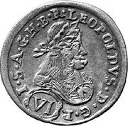 Austria 6 Kreuzer (Leopold I St Veit) KM# 1307 LEOPOLDVS·D·G·R (VI) I S·A·G·H·B R coin obverse Austria 6 Kreuzer (Leopold I St Veit) KM# 1307 LEOPOLDVS·D·G·R (VI) I S·A·G·H·B R coin obverse