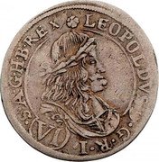Austria 6 Kreuzer (Leopold I St Veit) KM# 1334 LEOPOLDVS D G R I (VI) S A G H B REX coin obverse Austria 6 Kreuzer (Leopold I St Veit) KM# 1334 LEOPOLDVS D G R I (VI) S A G H B REX coin obverse