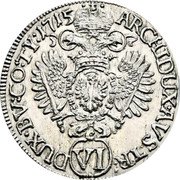 Austria 6 Kreuzer Karl VI Hall 1715 KM# 1569 ARCHIDUX AVST (VI) DUX BV CO TY 1722 coin reverse Austria 6 Kreuzer Karl VI Hall 1715 KM# 1569 ARCHIDUX AVST (VI) DUX BV CO TY 1722 coin reverse