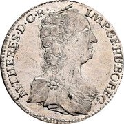 Austria 7 Kreuzer Maria Theresa 1752 KM# 1794 M THERES D G R IMP GE HU BO REG coin obverse Austria 7 Kreuzer Maria Theresa 1752 KM# 1794 M THERES D G R IMP GE HU BO REG coin obverse