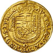 Austria Ducat Ferdinand II Graz 1609 KM# 5.2 AVSTRIÆ DVX BVRGVNDI STYRIÆ 16 09 coin reverse Austria Ducat Ferdinand II Graz 1609 KM# 5.2 AVSTRIÆ DVX BVRGVNDI STYRIÆ 16 09 coin reverse