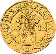 Austria Ducat (Ferdinand Klagenfurt) KM# 97 FERDINAND D G ARCHIDVX A coin obverse Austria Ducat (Ferdinand Klagenfurt) KM# 97 FERDINAND D G ARCHIDVX A coin obverse