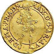 Austria Ducat Maximilian III Hall 1612 KM# 146 MAX:D:G:AR:AV D:B:MA:PR.ADM coin obverse Austria Ducat Maximilian III Hall 1612 KM# 146 MAX:D:G:AR:AV D:B:MA:PR.ADM coin obverse