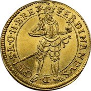 Austria Ducat (Ferdinand II Graz) KM# 460 FERDINANDVS D G R I S A G H B REX coin obverse Austria Ducat (Ferdinand II Graz) KM# 460 FERDINANDVS D G R I S A G H B REX coin obverse