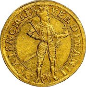 Austria Ducat Ferdinand II 1627 KM# 681 FERDINAN II D G R I S A C HB REX coin obverse Austria Ducat Ferdinand II 1627 KM# 681 FERDINAN II D G R I S A C HB REX coin obverse