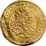 Austria Ducat (Leopold I Graz) KM# 1324 LEOPOLDVS D G R I S A G H B REX coin obverse Austria Ducat (Leopold I Graz) KM# 1324 LEOPOLDVS D G R I S A G H B REX coin obverse