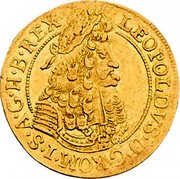 Austria Ducat (Leopold I Hall) KM# 1309 LEOPOLDVS D G ROM I S A G H B REX coin obverse Austria Ducat (Leopold I Hall) KM# 1309 LEOPOLDVS D G ROM I S A G H B REX coin obverse