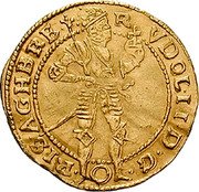 Austria Ducat (Rudolf II Vienna) KM# 28 RVDOL II D G R I S A G H B RE coin obverse Austria Ducat (Rudolf II Vienna) KM# 28 RVDOL II D G R I S A G H B RE coin obverse