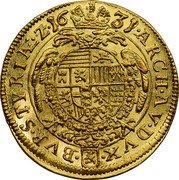 Austria Ducat (Ferdinand II Graz) KM# 460 ARCH AV DVX BVR STYRIÆ Z 16 33 coin reverse Austria Ducat (Ferdinand II Graz) KM# 460 ARCH AV DVX BVR STYRIÆ Z 16 33 coin reverse
