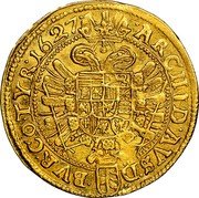 Austria Ducat Ferdinand II 1627 KM# 681 ARCHID AVS D BVR CO TY R 1627 coin reverse Austria Ducat Ferdinand II 1627 KM# 681 ARCHID AVS D BVR CO TY R 1627 coin reverse