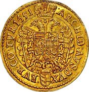 Austria Ducat (Ferdinand III) KM# 950 ARCHID AVS DVX BVR CO TYR 1651 coin reverse Austria Ducat (Ferdinand III) KM# 950 ARCHID AVS DVX BVR CO TYR 1651 coin reverse