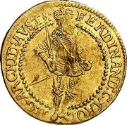 Austria Ducat Ferdiannd Karl Hall ND KM# 809 FERDINAND CAROL D G ARCHID AVST coin obverse Austria Ducat Ferdiannd Karl Hall ND KM# 809 FERDINAND CAROL D G ARCHID AVST coin obverse
