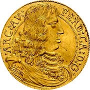 Austria Ducat Ferdinand Charles Tirol ND KM# 808 FERD CA D G ARC AV coin obverse Austria Ducat Ferdinand Charles Tirol ND KM# 808 FERD CA D G ARC AV coin obverse