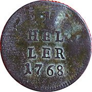 Austria Heller Maria Theresia 1768 KM# 1976 1 HEL LER 1768 coin reverse Austria Heller Maria Theresia 1768 KM# 1976 1 HEL LER 1768 coin reverse