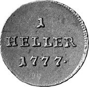 Austria Heller Joseph II 1777 KM# 1977 1 HELLER 1777 coin reverse Austria Heller Joseph II 1777 KM# 1977 1 HELLER 1777 coin reverse
