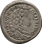 Austria Kreuzer Joseph I Munchen 1709 (s) KM# 1424 IOSEPH D G R I S A G H B R coin obverse Austria Kreuzer Joseph I Munchen 1709 (s) KM# 1424 IOSEPH D G R I S A G H B R coin obverse