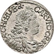 Austria Kreuzer Karl VI Hall 1711 KM# 1509 CAR VI D G R I S A G H H B R coin obverse Austria Kreuzer Karl VI Hall 1711 KM# 1509 CAR VI D G R I S A G H H B R coin obverse