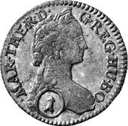 Austria Kreuzer Maria Theresia Hall 1742 KM# 1688 1 MAR THER D G REG HU BO coin obverse Austria Kreuzer Maria Theresia Hall 1742 KM# 1688 1 MAR THER D G REG HU BO coin obverse