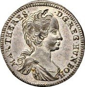 Austria Kreuzer Maria Theresia Graz 1743 KM# 1701 MAR THERES D G REG HUN BOH coin obverse