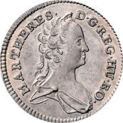Austria Kreuzer Maria Theresia Vienna 1744 KM# 1689 MAR THERES D G REG HU BO coin obverse