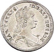 Austria Kreuzer Maria Theresia Graz 1745 KM# 1718 MAR THERES D G REG HUN BOH coin obverse