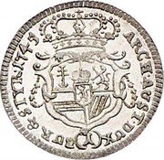 Austria Kreuzer Maria Theresia Graz 1745 KM# 1718 ARCH AUST DUX (1) BUR & STYR 1745 coin reverse