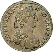 Austria Kreuzer Maria Theresia Hall 1748 KM# 1761.1 M THERES D G R I GE HU BO R M THERES D G R IMP GE HU BO REG coin obverse Austria Kreuzer Maria Theresia Hall 1748 KM# 1761.1 M THERES D G R I GE HU BO R M THERES D G R IMP GE HU BO REG coin obverse