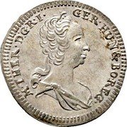 Austria Kreuzer Maria Theresia Graz 1753 KM# 1771 M THER D G R I GER HUN&BO REG coin obverse