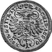 Austria Kreuzer Maria Theresia Graz 1755 Division DU-X KM# 1818 ARCHID AUST DU BUR&STYR 1755 coin reverse