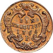 Austria Kreuzer Maria Theresia 1761 P KM# 1993 EIN KREUTZER 1762 G coin reverse Austria Kreuzer Maria Theresia 1761 P KM# 1993 EIN KREUTZER 1762 G coin reverse