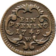 Austria Pfennig (Francis I) KM# 2000 EIN PFENING coin reverse Austria Pfennig (Francis I) KM# 2000 EIN PFENING coin reverse