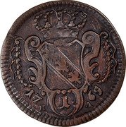 Austria Pfennig Franz I 1765 HA KM# 2001 17 (1) 64 W I coin reverse Austria Pfennig Franz I 1765 HA KM# 2001 17 (1) 64 W I coin reverse