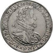 Austria Thaler Rudolf II Hall 1608 KM# 95 RVDOLPHVS II:DG:RO:IM:SE:AVG:GER:HV:BO:REX:1608: coin obverse Austria Thaler Rudolf II Hall 1608 KM# 95 RVDOLPHVS II:DG:RO:IM:SE:AVG:GER:HV:BO:REX:1608: coin obverse