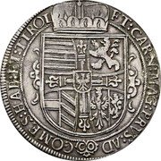 Austria Thaler Maximilian III Shield 1613 KM# 168 ET CARN MAG PRVS AD COMES HAB ET TIROL coin reverse Austria Thaler Maximilian III Shield 1613 KM# 168 ET CARN MAG PRVS AD COMES HAB ET TIROL coin reverse