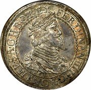 Austria Thaler Ferdinand III Graz 1638 KM# 857 FERDINAN III D G ROM IMP S A G H BO REX 1638 coin obverse Austria Thaler Ferdinand III Graz 1638 KM# 857 FERDINAN III D G ROM IMP S A G H BO REX 1638 coin obverse