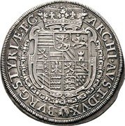 Austria Thaler Ferdinand III Graz 1640 KM# 881 ARCHI AVST DVX BVRG STYRIÆ ETC coin reverse Austria Thaler Ferdinand III Graz 1640 KM# 881 ARCHI AVST DVX BVRG STYRIÆ ETC coin reverse