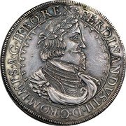 Austria Thaler Ferdinand III Graz 1641 KM# 895 FERDINANDVS III D G ROM IMP S A G H BO REX coin obverse Austria Thaler Ferdinand III Graz 1641 KM# 895 FERDINANDVS III D G ROM IMP S A G H BO REX coin obverse