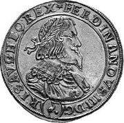 Austria Thaler Ferdinand III Vienna 1643 (b) KM# 840 FERDINANDUS III D G R I S AV G H BO REX coin obverse Austria Thaler Ferdinand III Vienna 1643 (b) KM# 840 FERDINANDUS III D G R I S AV G H BO REX coin obverse