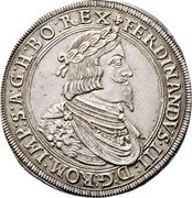 Austria Thaler Ferdinand III Graz 1644 KM# 920 FERDINANDVS III D G ROM IMP S A G H BO REX coin obverse Austria Thaler Ferdinand III Graz 1644 KM# 920 FERDINANDVS III D G ROM IMP S A G H BO REX coin obverse
