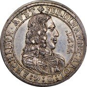 Austria Thaler Ferdinand Karl 1654 KM# 932.3 FERDINAND CAROL D G ARCHIDVX AVST coin obverse Austria Thaler Ferdinand Karl 1654 KM# 932.3 FERDINAND CAROL D G ARCHIDVX AVST coin obverse