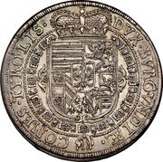 Austria Thaler Ferdinand Karl 1654 KM# 932.3 DVX BVRGVNDIÆ COMES TYROLIS coin reverse Austria Thaler Ferdinand Karl 1654 KM# 932.3 DVX BVRGVNDIÆ COMES TYROLIS coin reverse