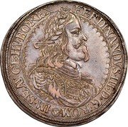 Austria Thaler Ferdinand III Vienna 1657 (c) KM# 1004 FERDINANDVS III D G ROM ( Y) IM SE AV GE HV BO REX coin obverse Austria Thaler Ferdinand III Vienna 1657 (c) KM# 1004 FERDINANDVS III D G ROM ( Y) IM SE AV GE HV BO REX coin obverse