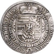 Austria Thaler Ferdinand Charles Archduke 1662 KM# 1200 DVX BVRGVNDIÆ COMES TYROLIS 1662 coin reverse Austria Thaler Ferdinand Charles Archduke 1662 KM# 1200 DVX BVRGVNDIÆ COMES TYROLIS 1662 coin reverse