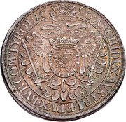 Austria Thaler Leopold I Vienna 1696 KM# 1275.5 ARCHIDVX AVSTRIÆ DVX BVR COM TYROL coin reverse Austria Thaler Leopold I Vienna 1696 KM# 1275.5 ARCHIDVX AVSTRIÆ DVX BVR COM TYROL coin reverse