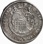 Austria Thaler Leopold I Graz 1698 KM# 1348.3 ARCHID AVS DVX BVRG STYRIÆ ETC coin reverse Austria Thaler Leopold I Graz 1698 KM# 1348.3 ARCHID AVS DVX BVRG STYRIÆ ETC coin reverse