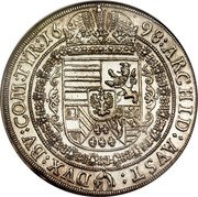 Austria Thaler Leopold I Hall 1698 KM# 1303.4 ARCHID AVST DVX BV COM TYR 16 98 coin reverse Austria Thaler Leopold I Hall 1698 KM# 1303.4 ARCHID AVST DVX BV COM TYR 16 98 coin reverse