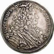 Austria Thaler Joseph I Munich 1705 (s) KM# 1439 IOSEPHVS D G R I S A G H B R coin obverse Austria Thaler Joseph I Munich 1705 (s) KM# 1439 IOSEPHVS D G R I S A G H B R coin obverse